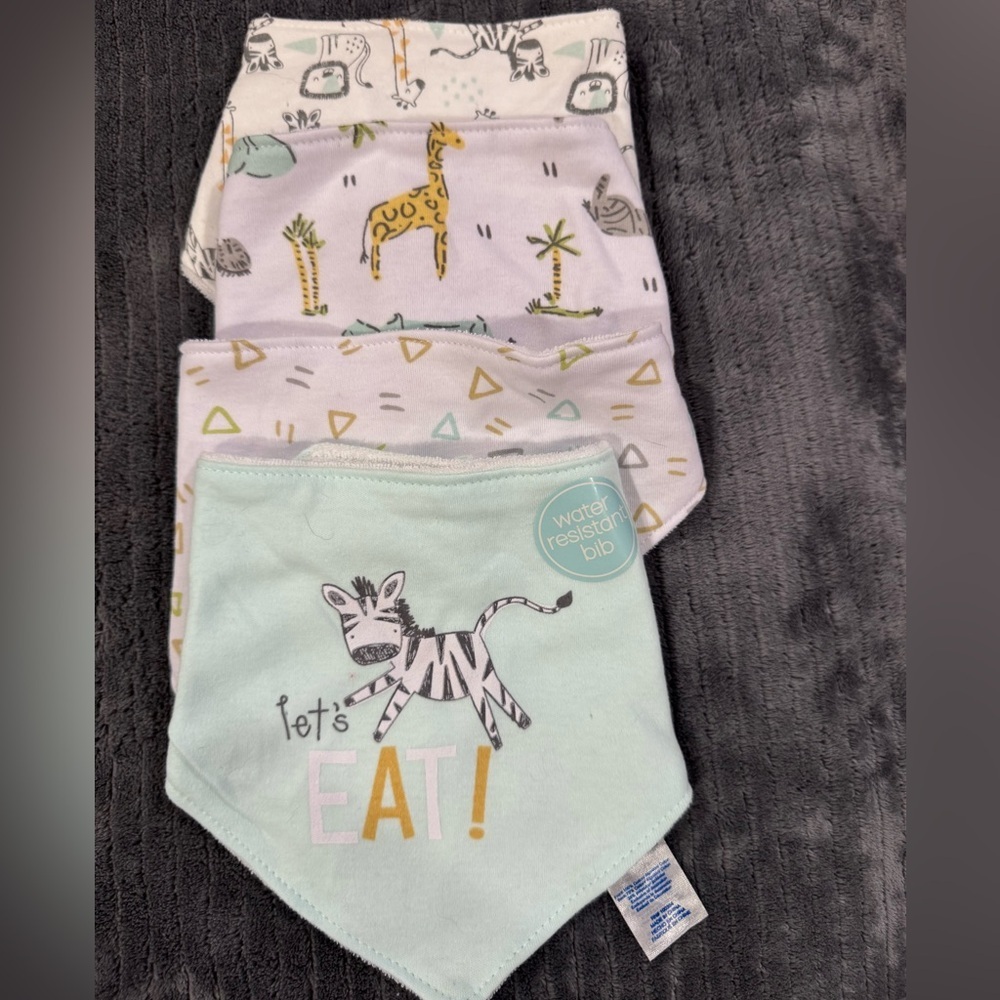 Baby Gear Kids Bibs Set - White, Cream, Mint